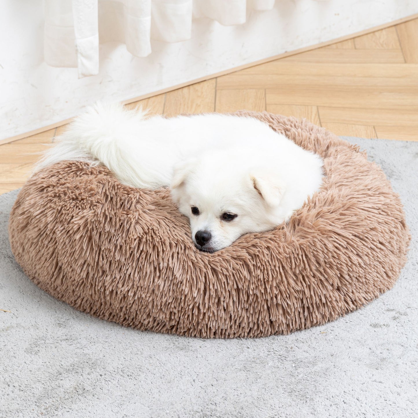 Calming Fluffy Donut Dog Bed
