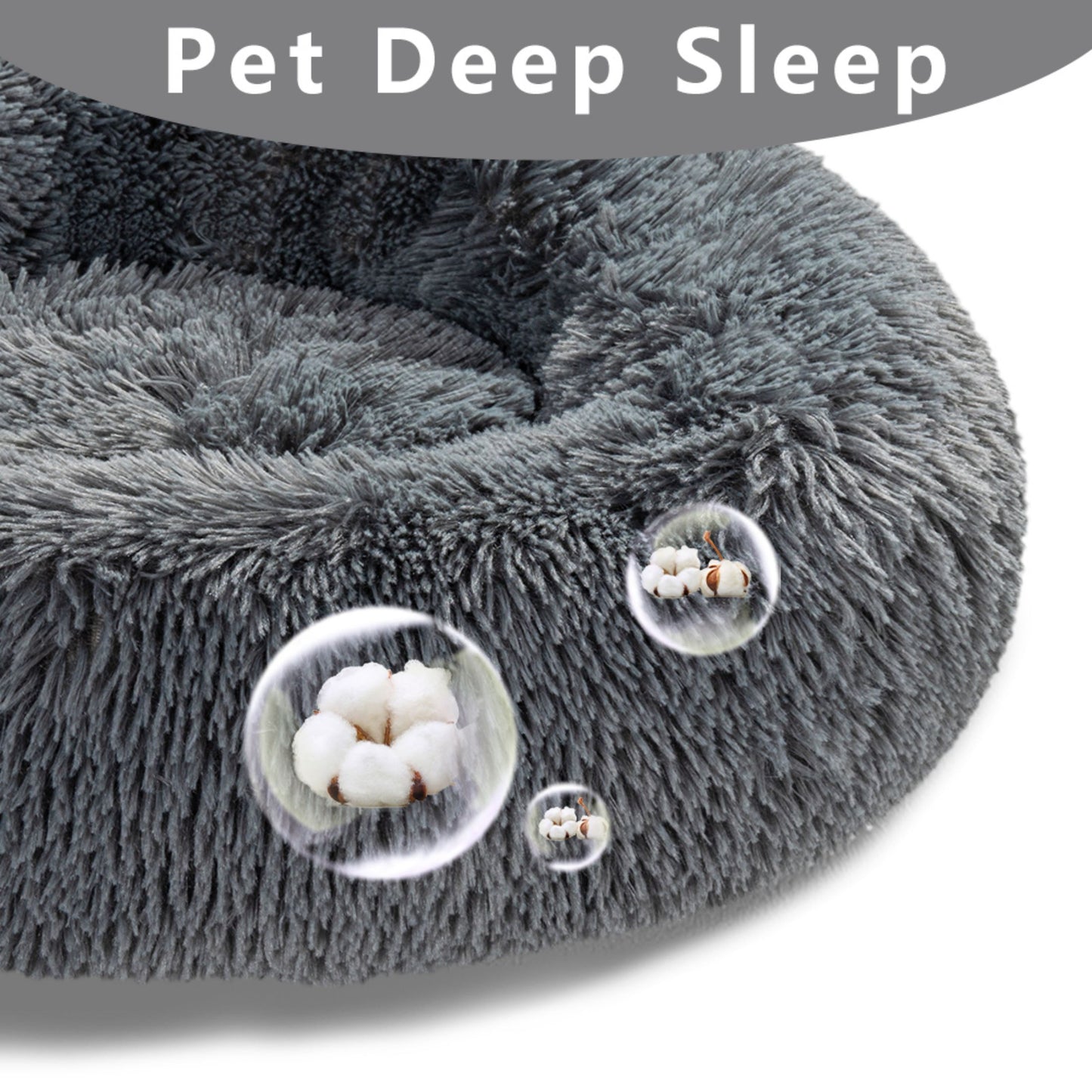 Calming Fluffy Donut Dog Bed