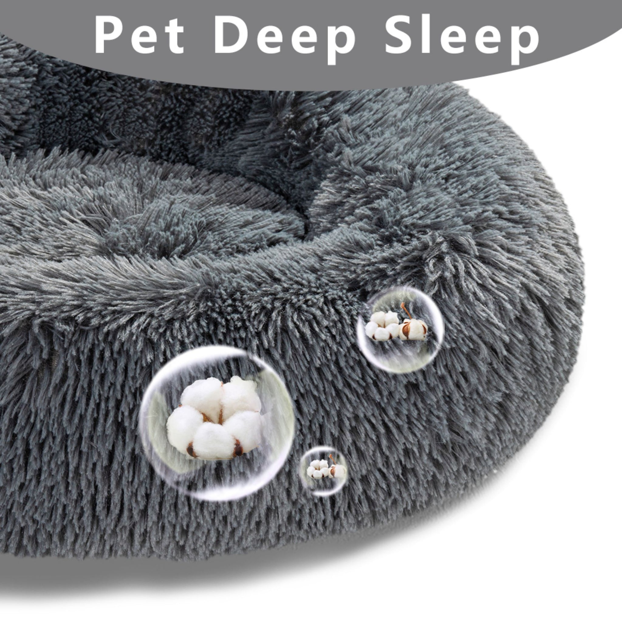 Calming Fluffy Donut Dog Bed