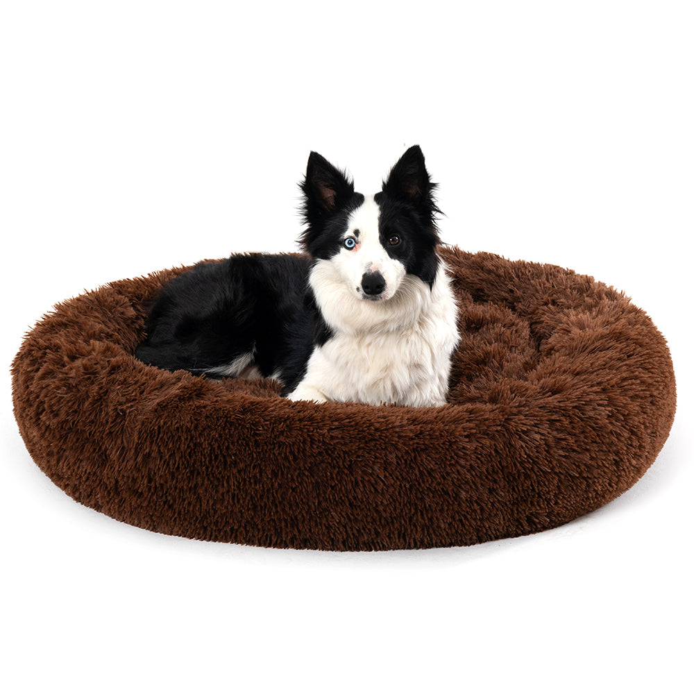 Calming Fluffy Donut Dog Bed