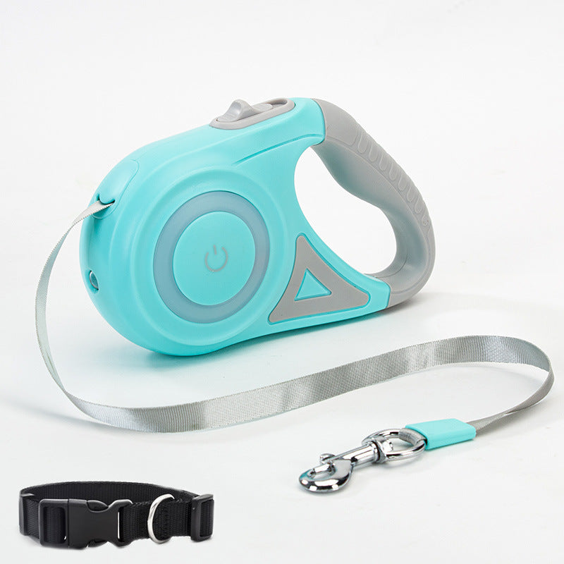 Retractable Dog Leash with LED Light – Automatic Pet Leash & Collar for Small & Medium Dogs