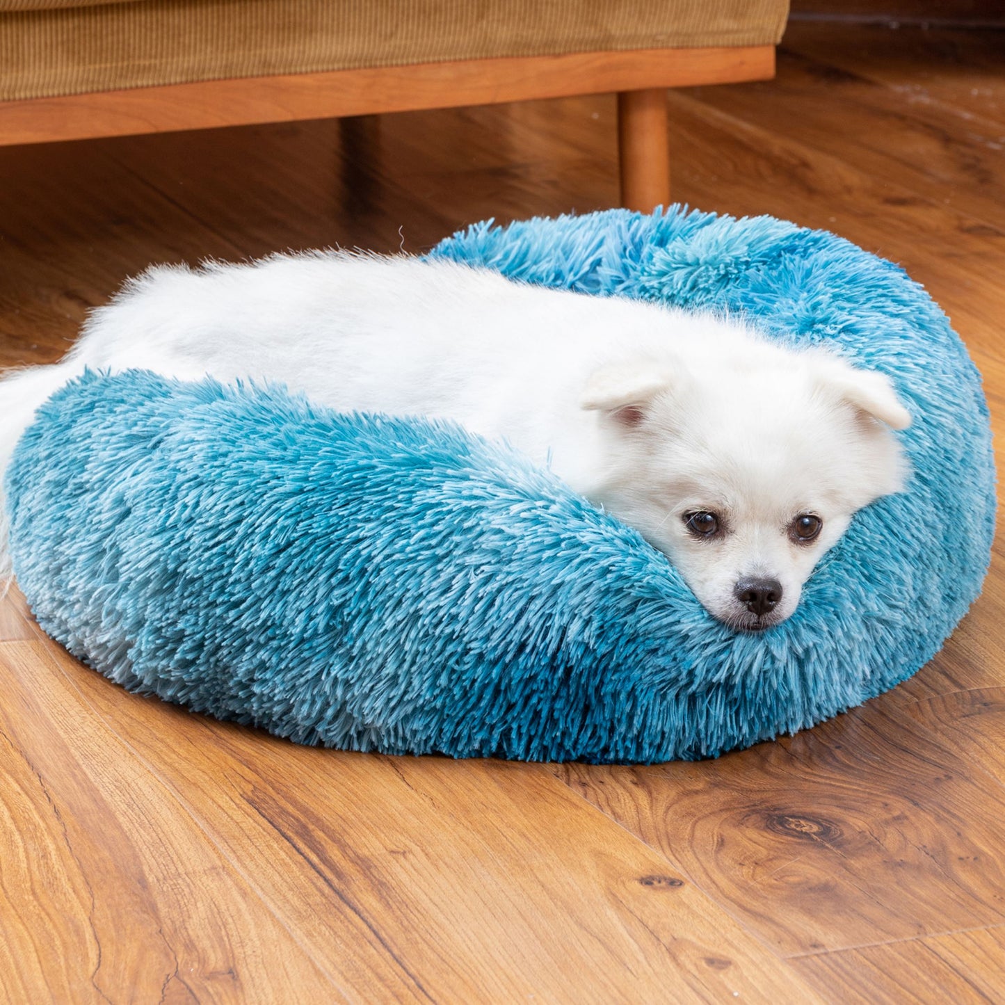 Calming Fluffy Donut Dog Bed