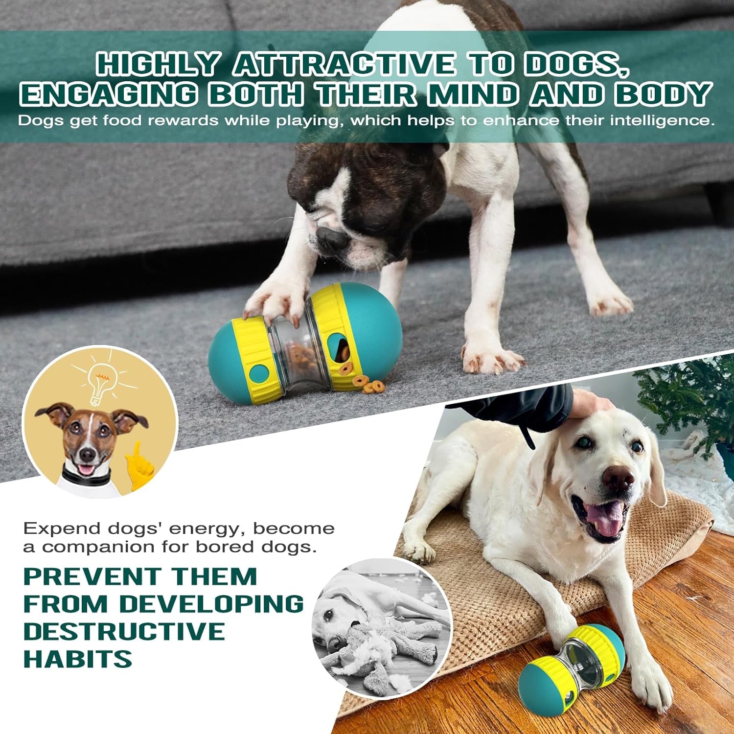 Premium Dog Puzzle Ball – Adjustable Treat Dispenser for Slow Feeding & Mental Stimulation (Green)