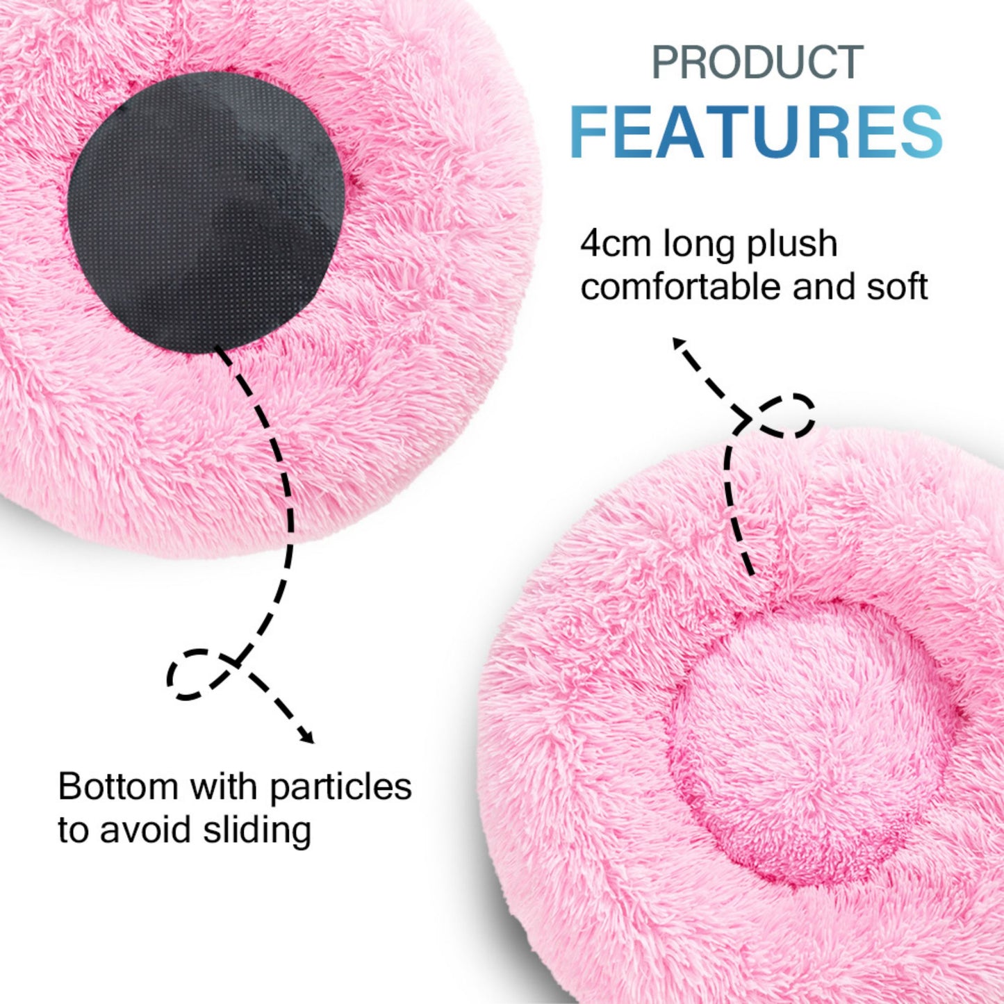 Calming Fluffy Donut Dog Bed