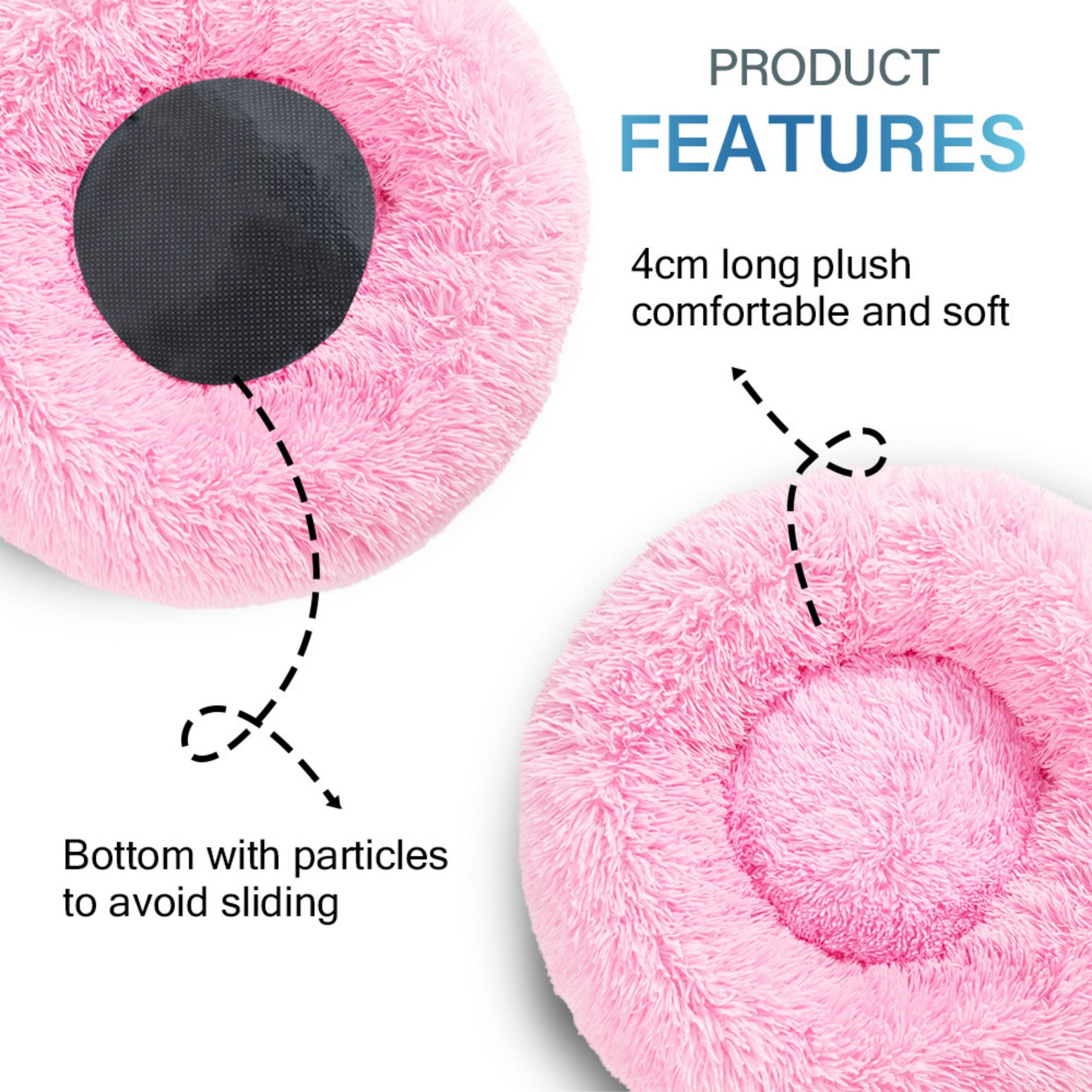 Calming Fluffy Donut Dog Bed