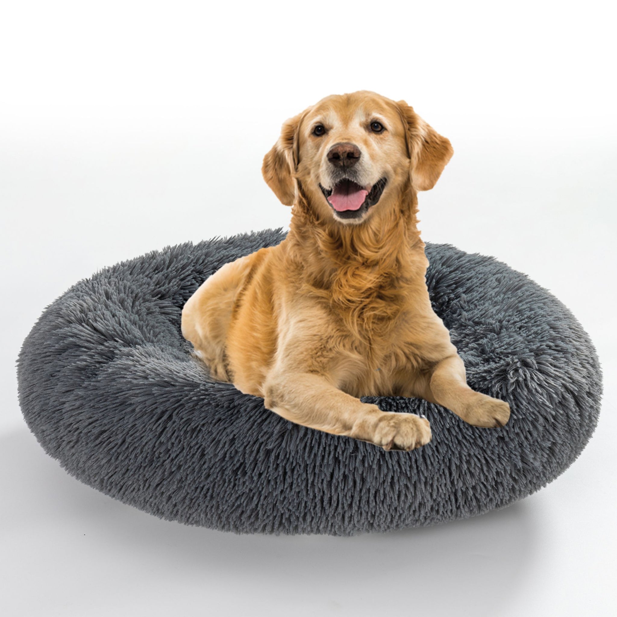 Calming Fluffy Donut Dog Bed