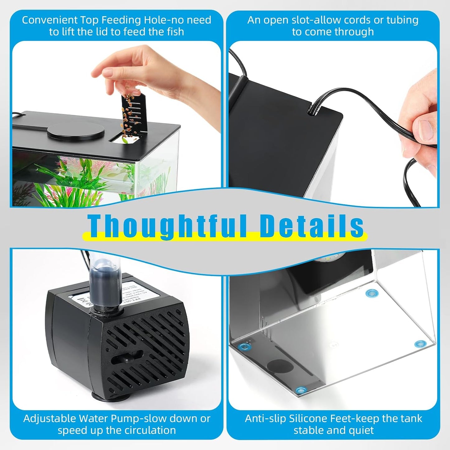1 Gallon Betta Fish Tank with LED Light & Water Filter – Small Aquarium Kit