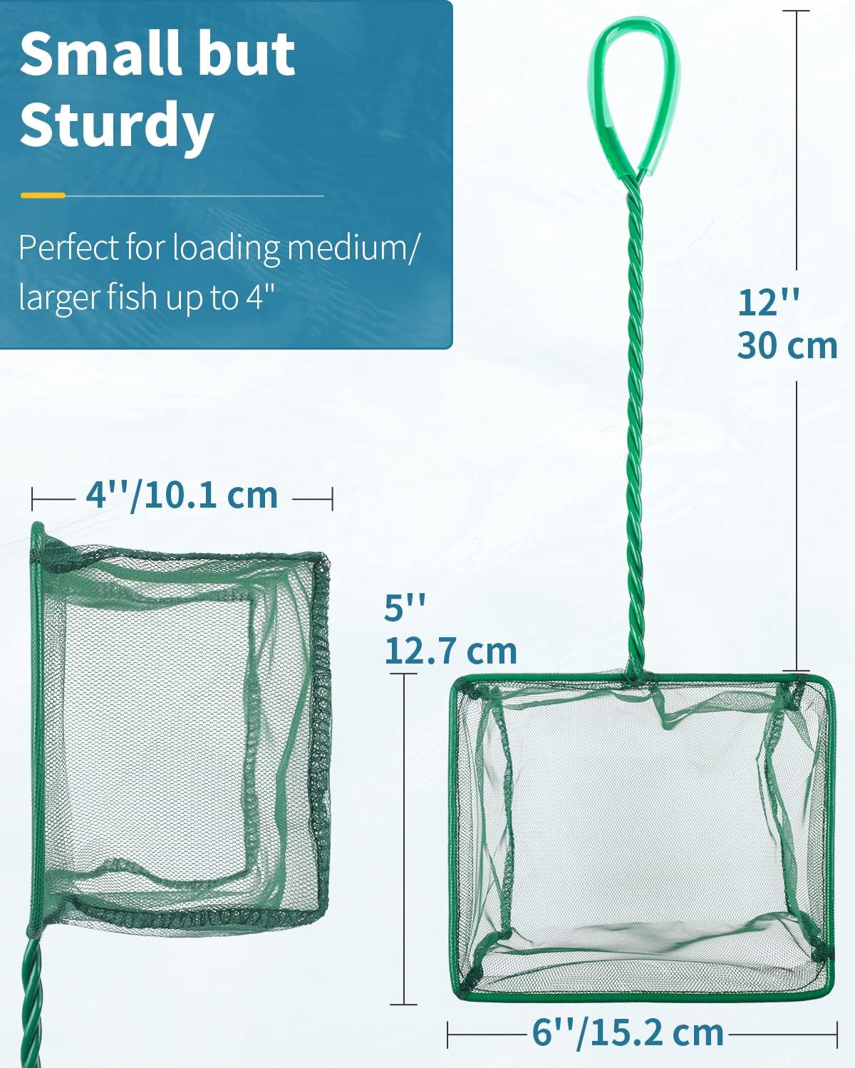Heavy-Duty Aquarium Fish Net with Soft Fine Mesh for Aquariums, Koi Ponds & Pools