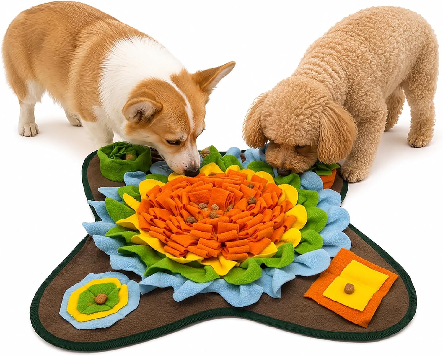 Interactive Dog Snuffle Mat – Slow Feeding Puzzle for Mental Enrichment, Foraging Training & Stress Relief (Orange)