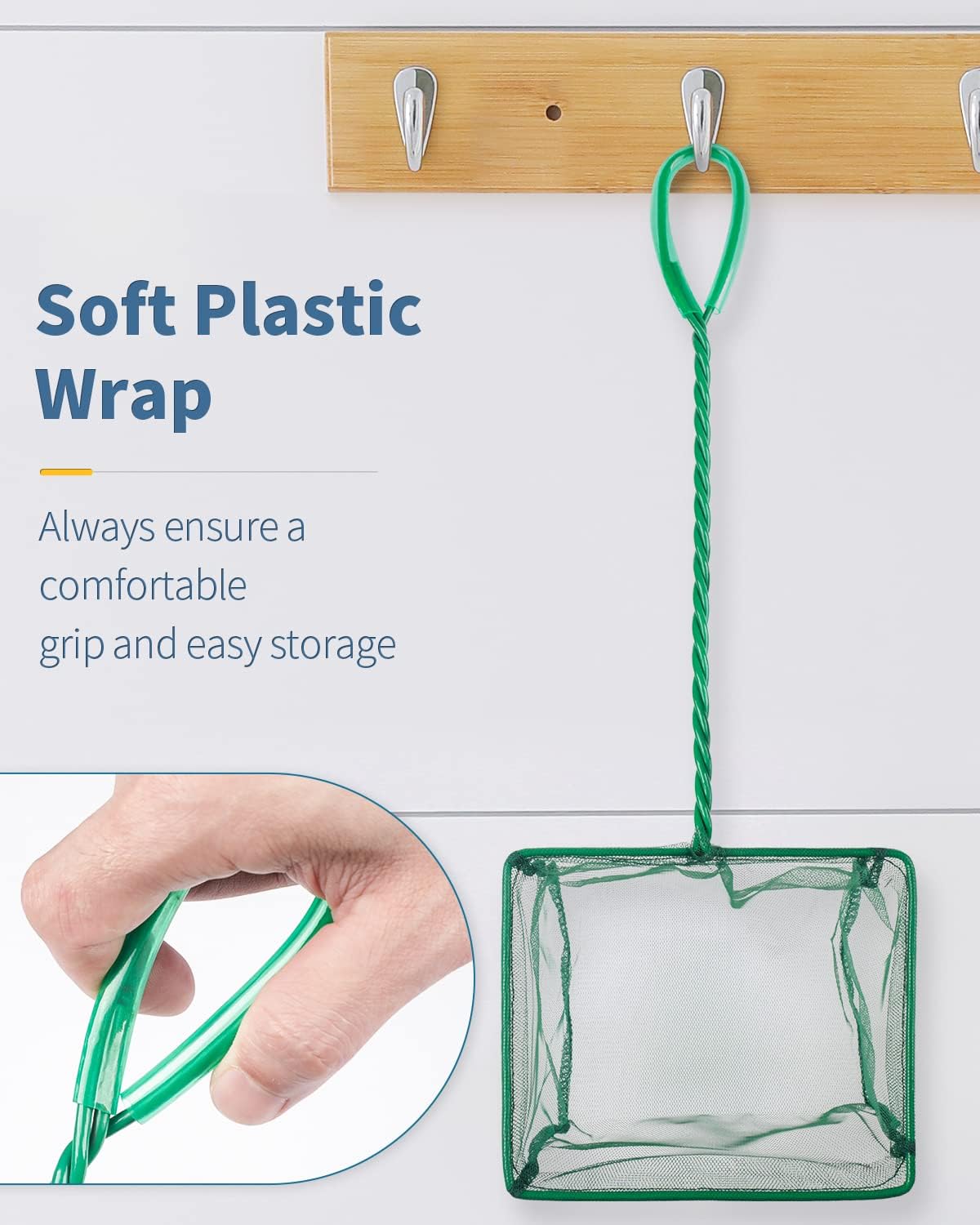 Heavy-Duty Aquarium Fish Net with Soft Fine Mesh for Aquariums, Koi Ponds & Pools