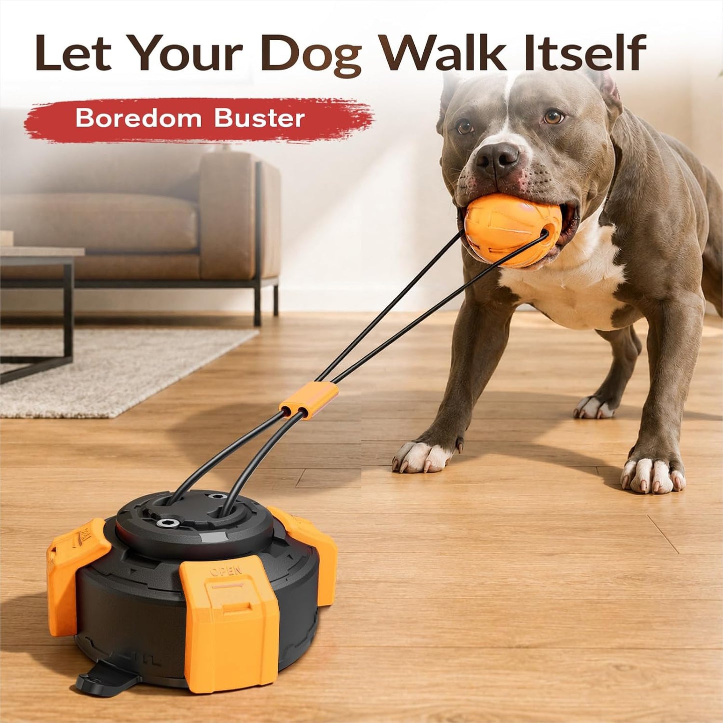 Interactive Tug of War Dog Toy – Heavy-Duty Suction Cup for Medium & Large Dogs (Black & Orange)