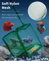 Heavy-Duty Aquarium Fish Net with Soft Fine Mesh for Aquariums, Koi Ponds & Pools