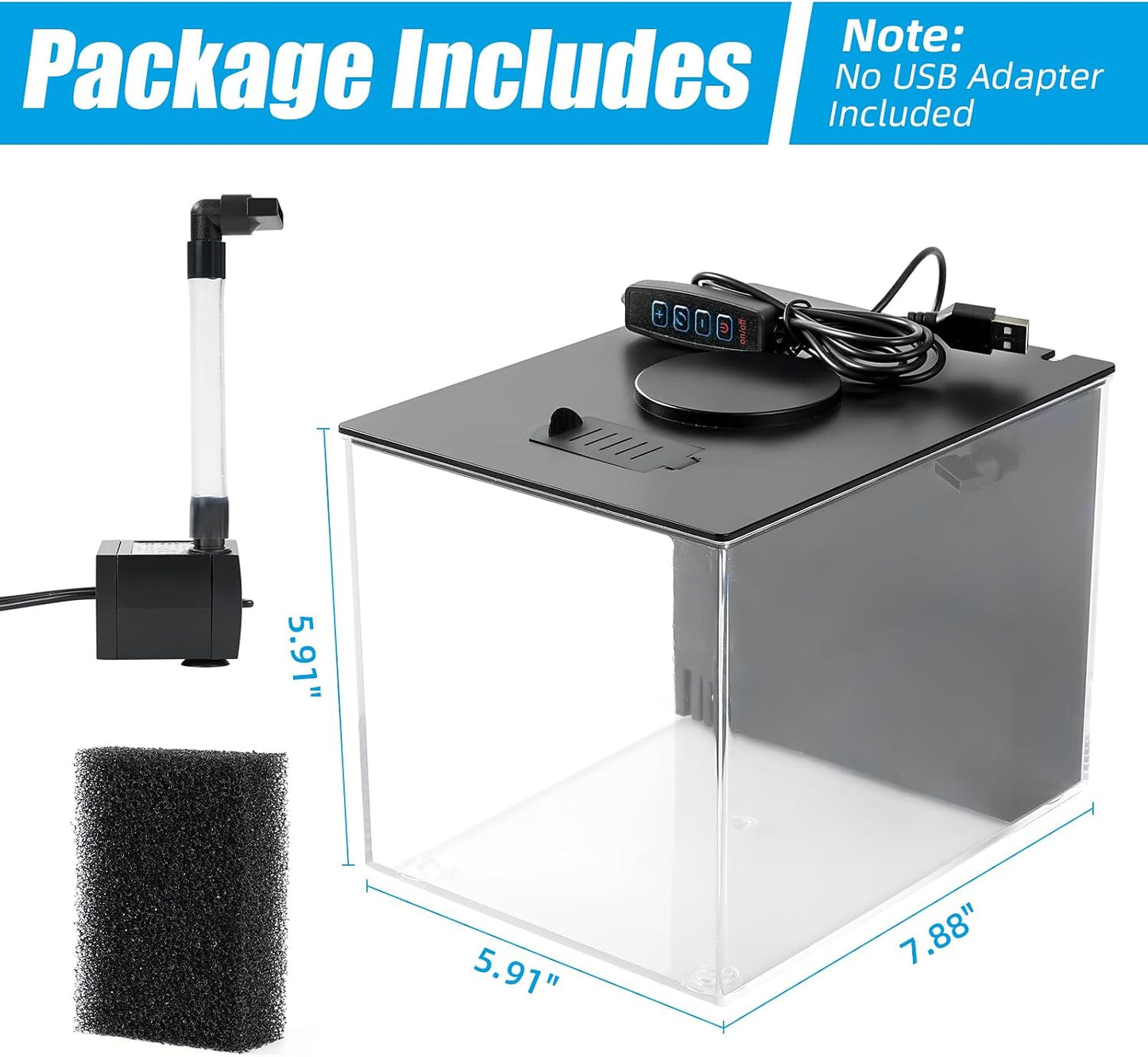 1 Gallon Betta Fish Tank with LED Light & Water Filter – Small Aquarium Kit