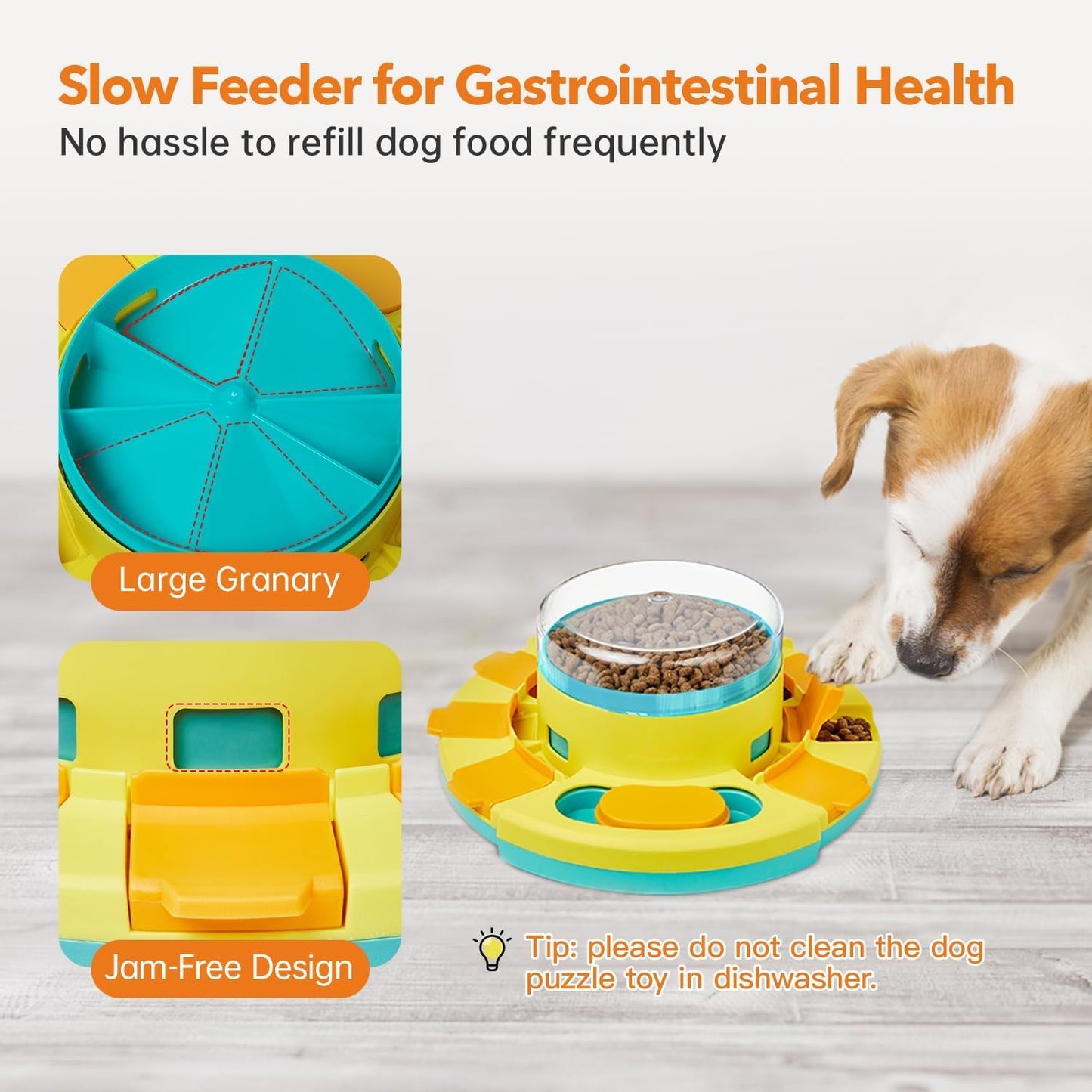 2-Level Interactive Dog Puzzle Toy – Slow Feeder Treat Dispenser for Mental Enrichment & IQ Training