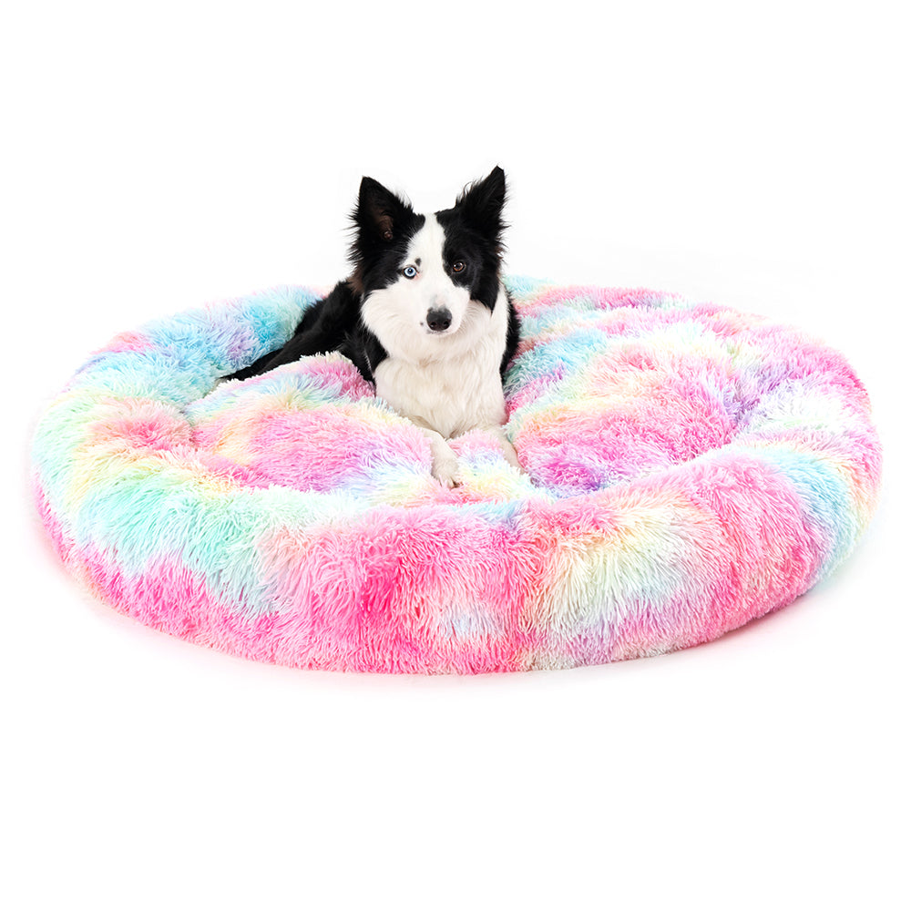 Calming Fluffy Donut Dog Bed