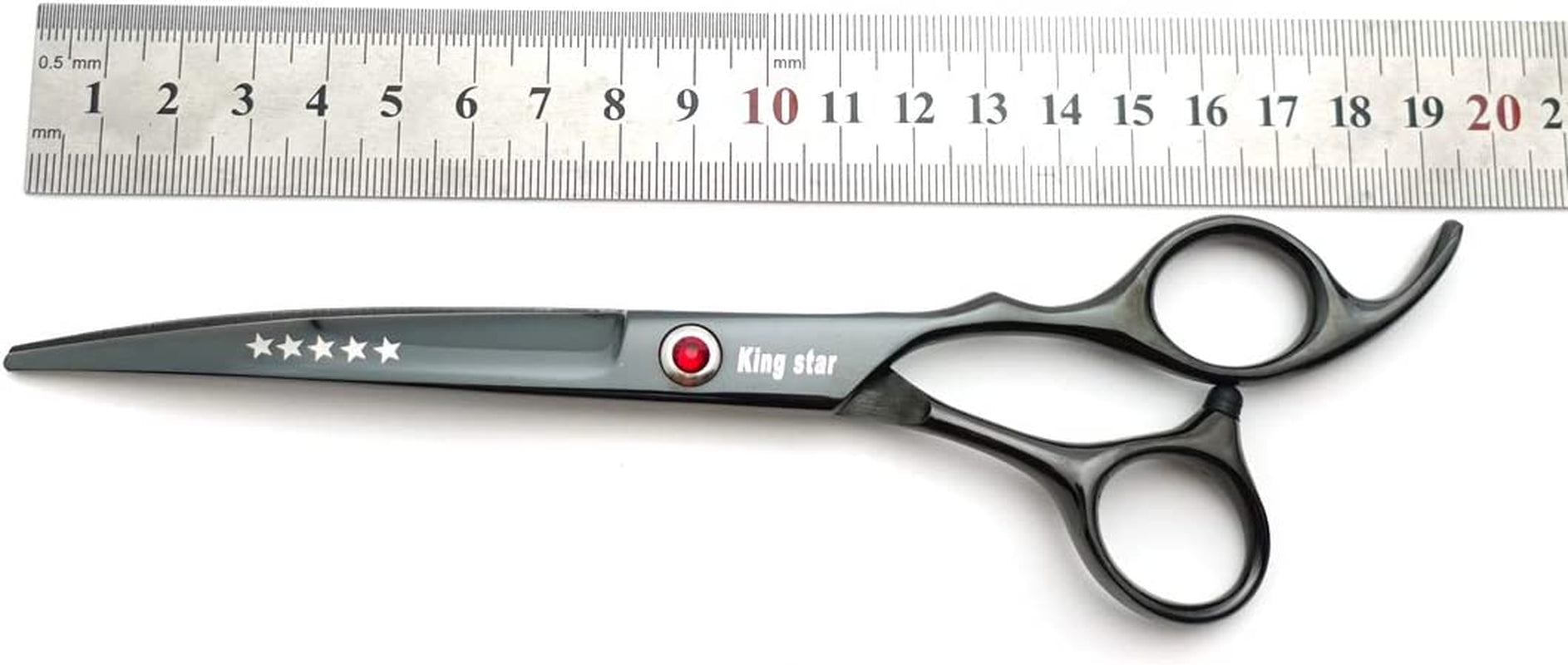 Titanium Professional Dog Grooming Scissors Set,Straight & Thinning & Curved Scissors 4Pcs Set for Dog Grooming (Bright Black)