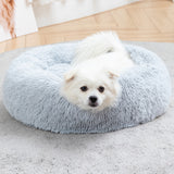 Calming Fluffy Donut Dog Bed