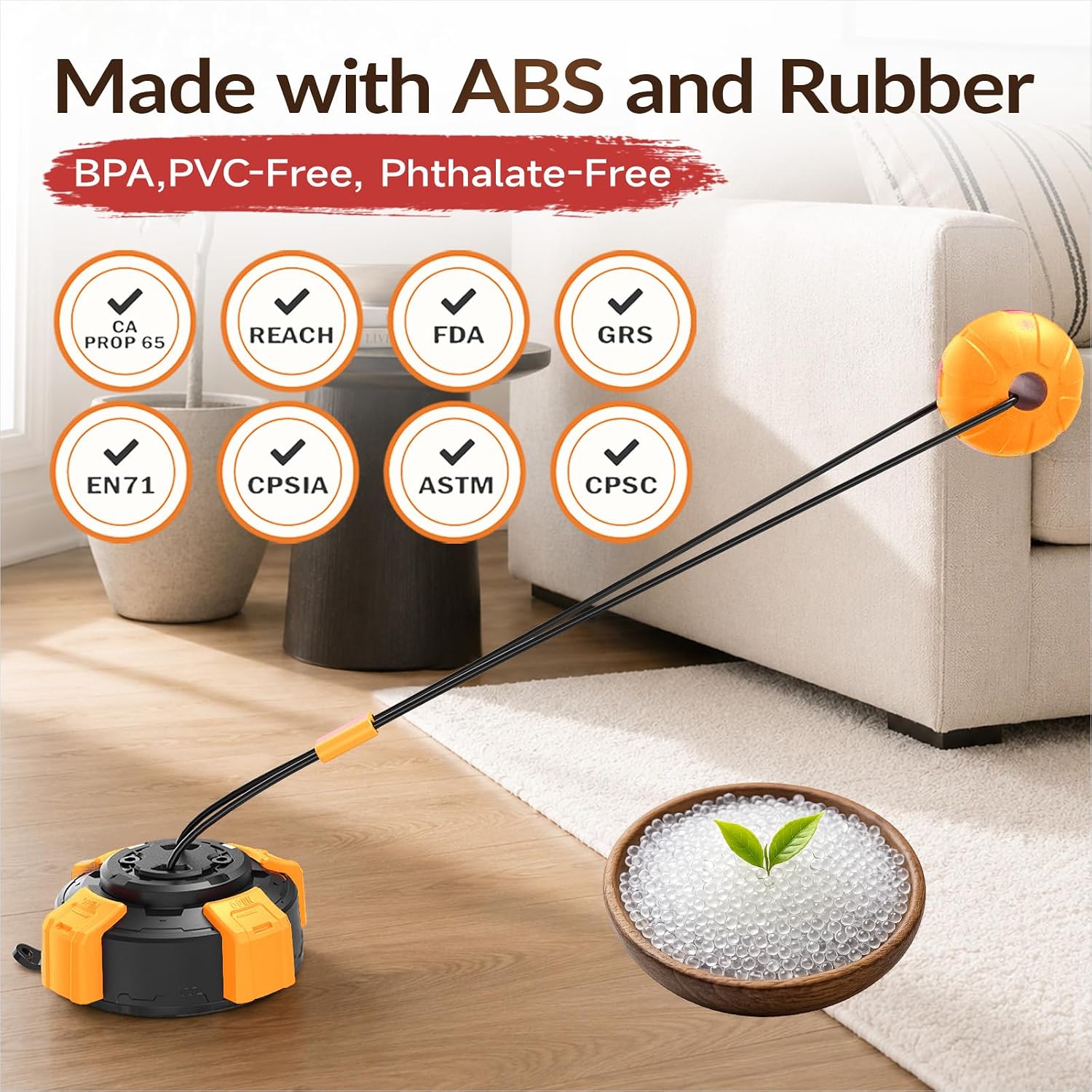 Interactive Tug of War Dog Toy – Heavy-Duty Suction Cup for Medium & Large Dogs (Black & Orange)