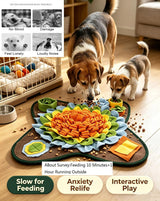 Interactive Dog Snuffle Mat – Slow Feeding Puzzle for Mental Enrichment, Foraging Training & Stress Relief (Orange)