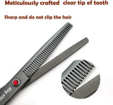Titanium Professional Dog Grooming Scissors Set,Straight & Thinning & Curved Scissors 4Pcs Set for Dog Grooming (Bright Black)