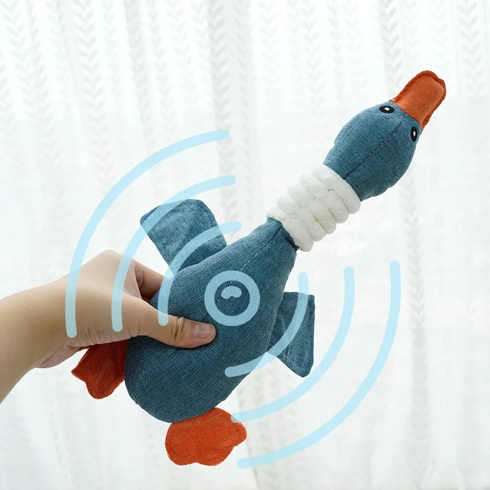 Cute Dog Plush Toys Pet Duck Squeak Toy for Puppy Sound Wild Goose Chew Toy for Small Middle Large Dogs Teeth Cleaning Toys