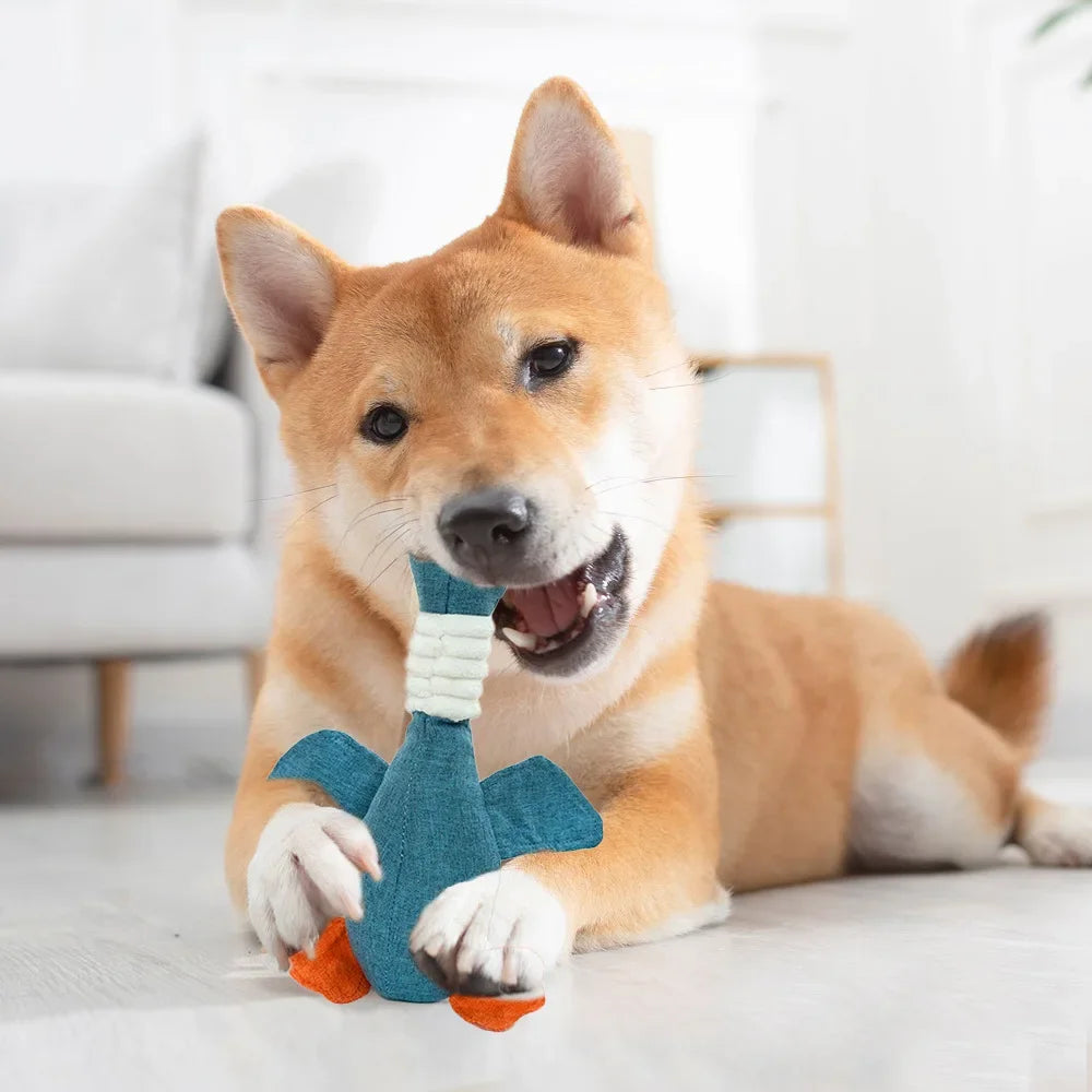 Cute Dog Plush Toys Pet Duck Squeak Toy for Puppy Sound Wild Goose Chew Toy for Small Middle Large Dogs Teeth Cleaning Toys