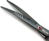 Titanium Professional Dog Grooming Scissors Set,Straight & Thinning & Curved Scissors 4Pcs Set for Dog Grooming (Bright Black)