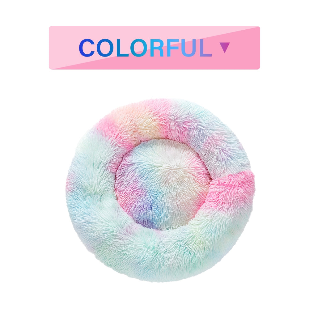 Calming Fluffy Donut Dog Bed