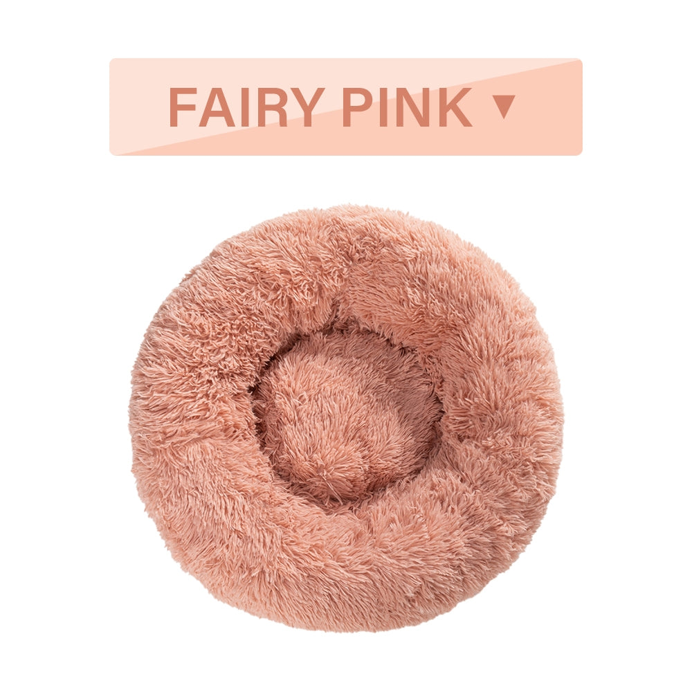 Calming Fluffy Donut Dog Bed