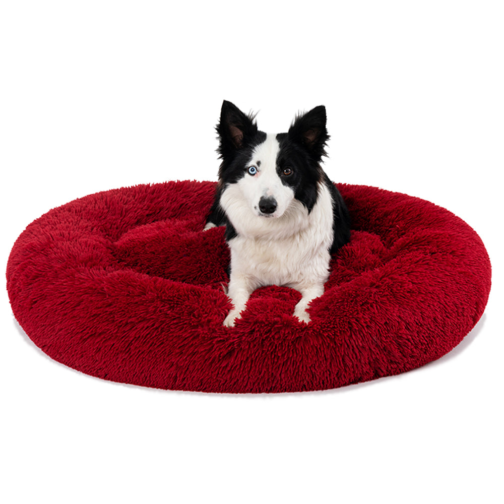 Calming Fluffy Donut Dog Bed