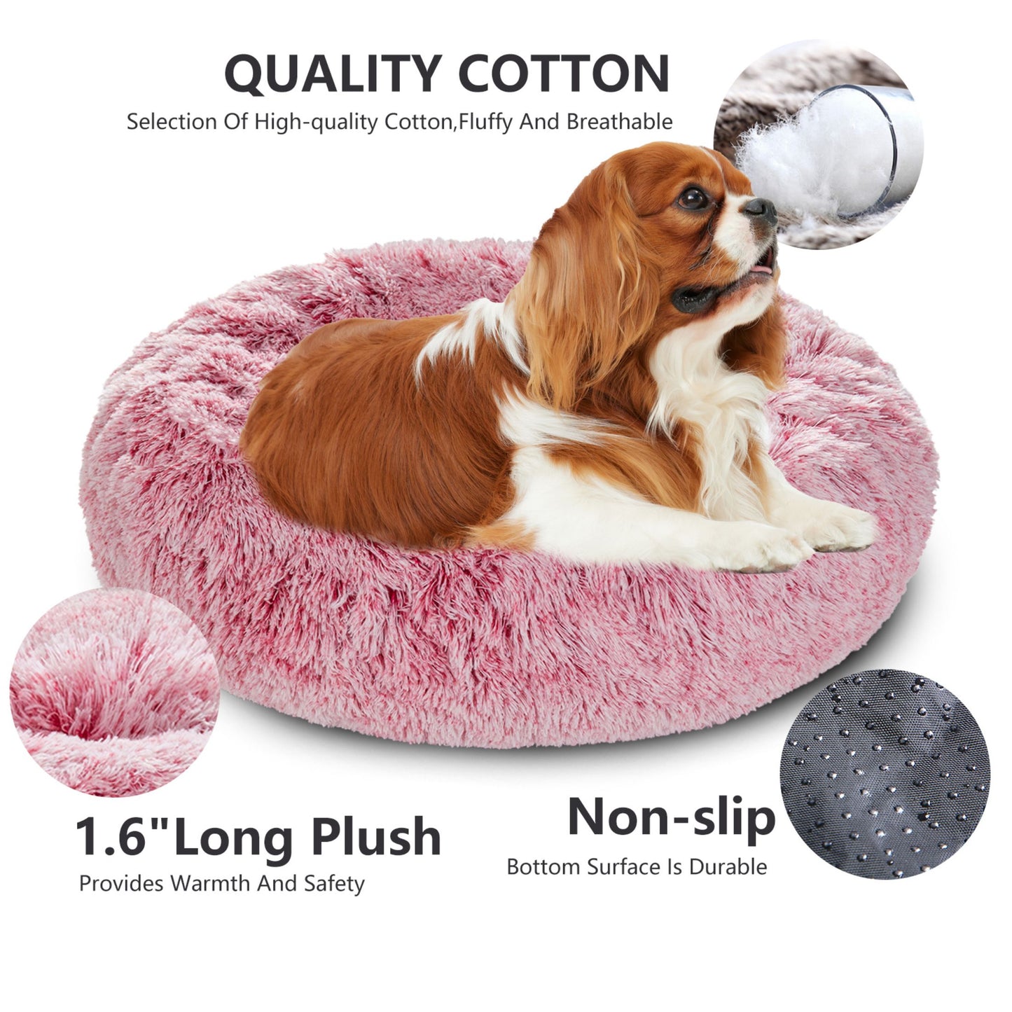 Calming Fluffy Donut Dog Bed
