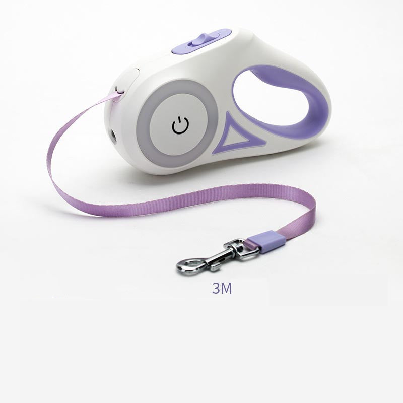 Retractable Dog Leash with LED Light – Automatic Pet Leash & Collar for Small & Medium Dogs