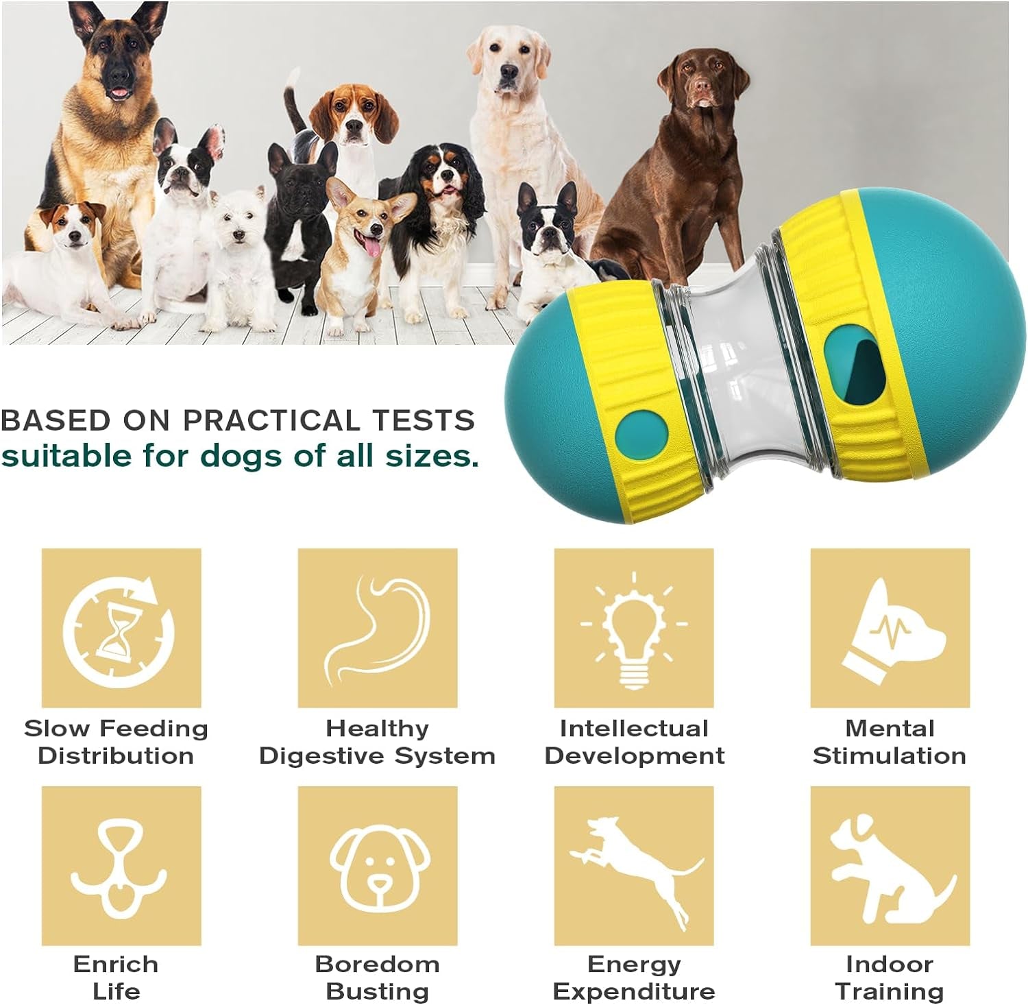 Premium Dog Puzzle Ball – Adjustable Treat Dispenser for Slow Feeding & Mental Stimulation (Green)